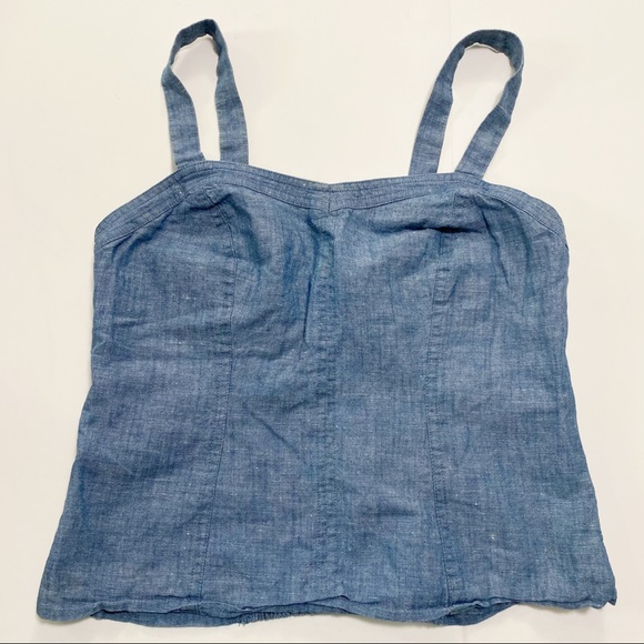 LOFT Tops - LOFT Denim Top with Shirred Elastic Back 4  (I18)